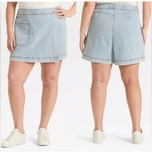 Women’s Plu Size 18 Light Blue Denim Skort